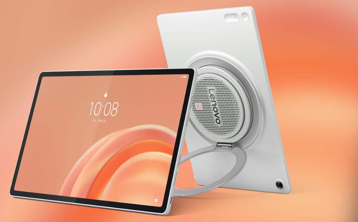 La Lenovo Tab Plus Gen 2 contient une matrice JBL à 9 haut-parleurs et une béquille rotative à 360 degrés. 9 Lenovo Tab Plus Gen 2 FI