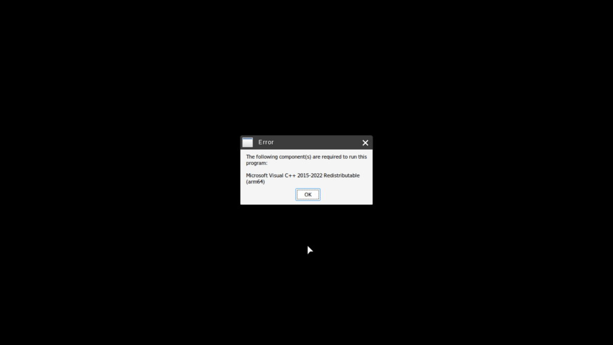 Message d'erreur Windows sur GameHub