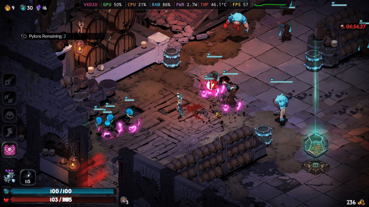 Hades II fonctionnant sur un téléphone Android avec GameHub