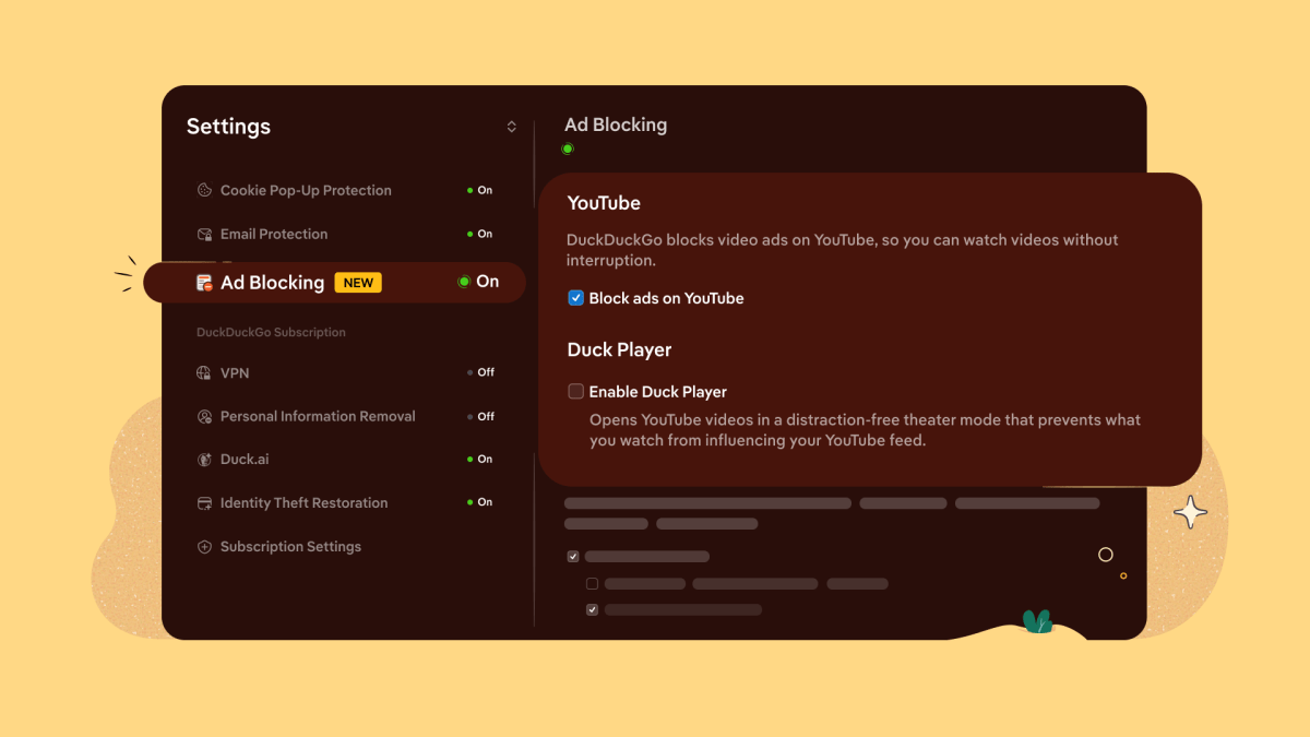 Blocage des publicités YouTube DuckDuckGo
