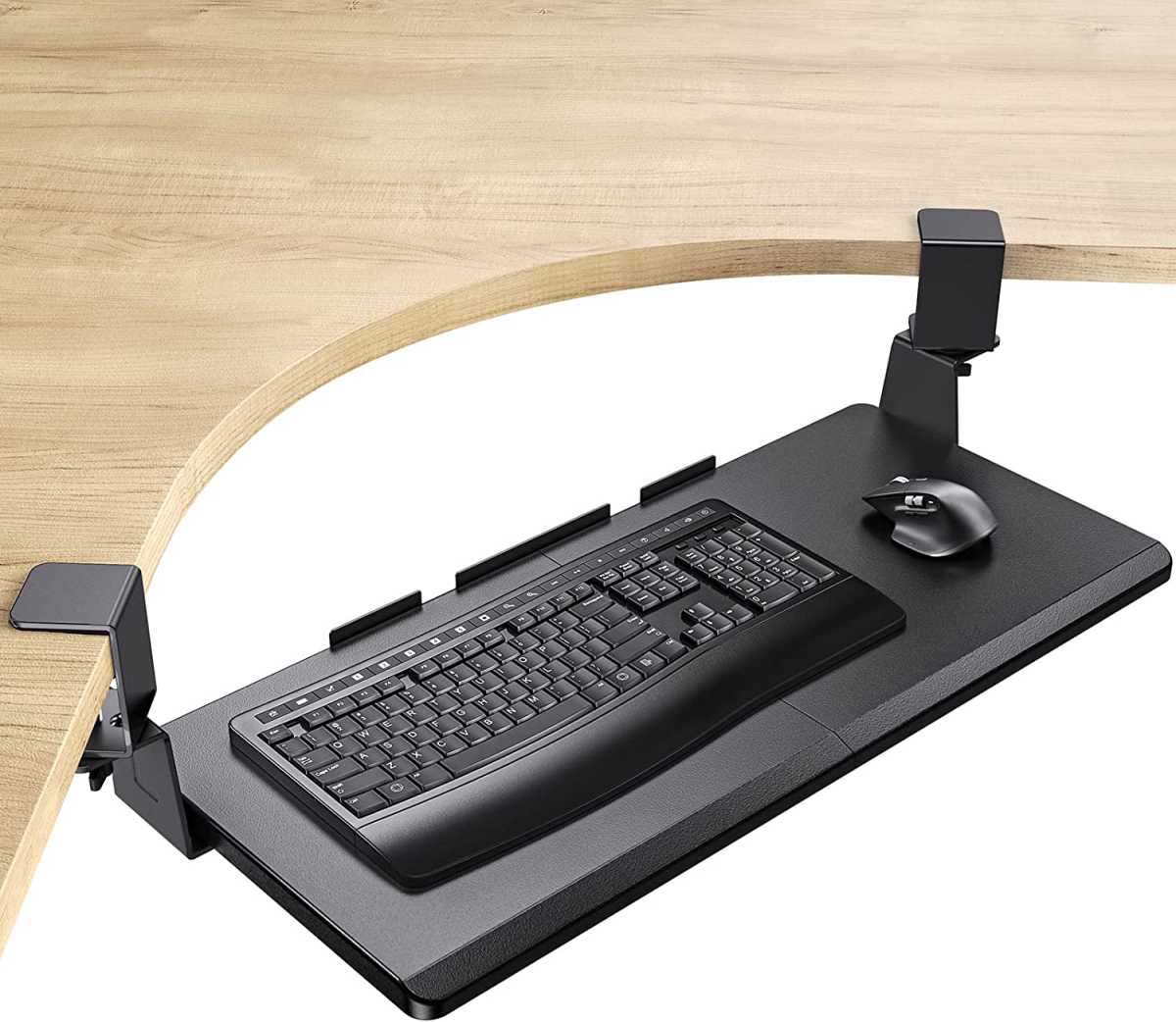 Plateau pour clavier de bureau d'angle
