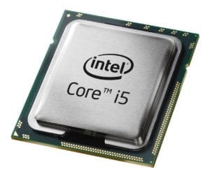 Vue du processeur core I5 d'Intel