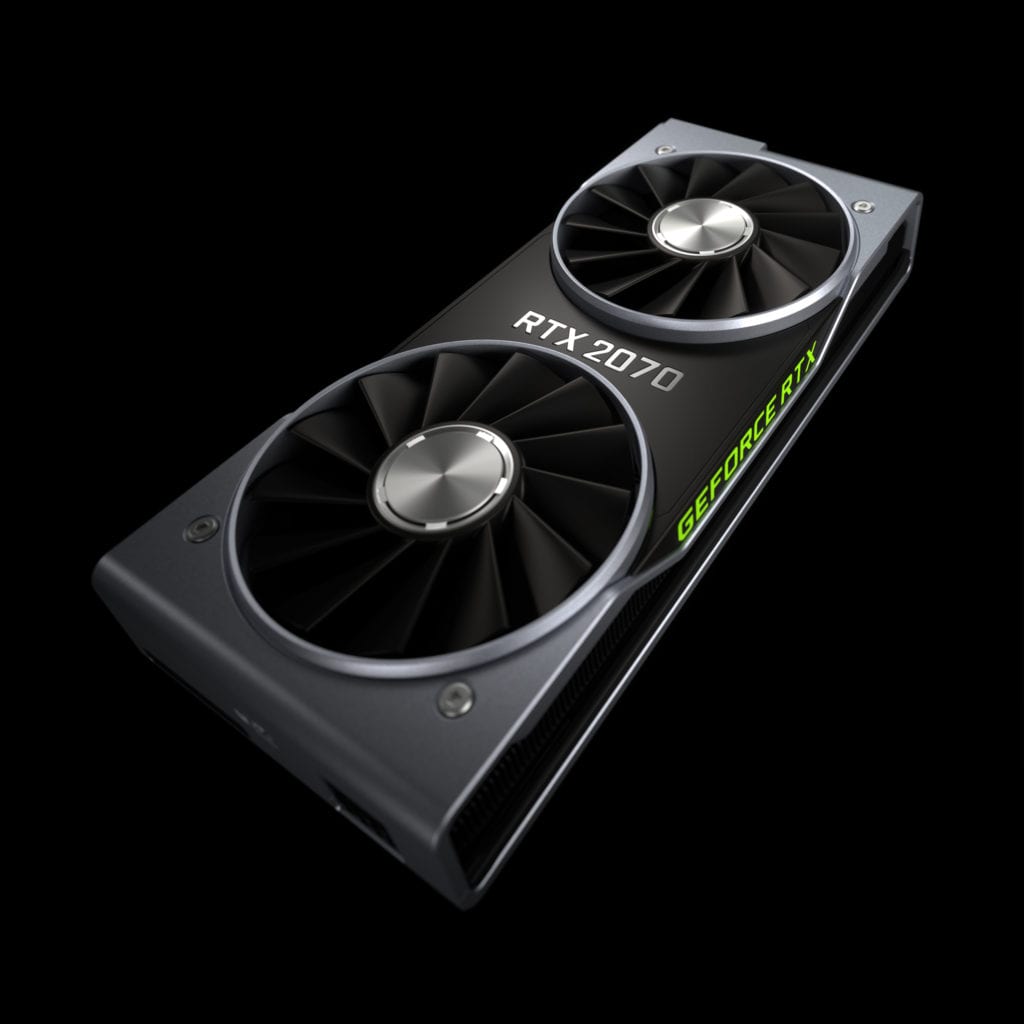 vue des ventilateurs de la Nvidia GeForce RTX 2070