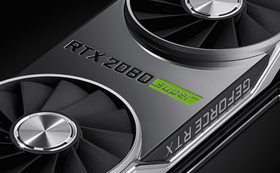 Vue de la carte grpahique Nvidia GeForce RTX 2080 Super