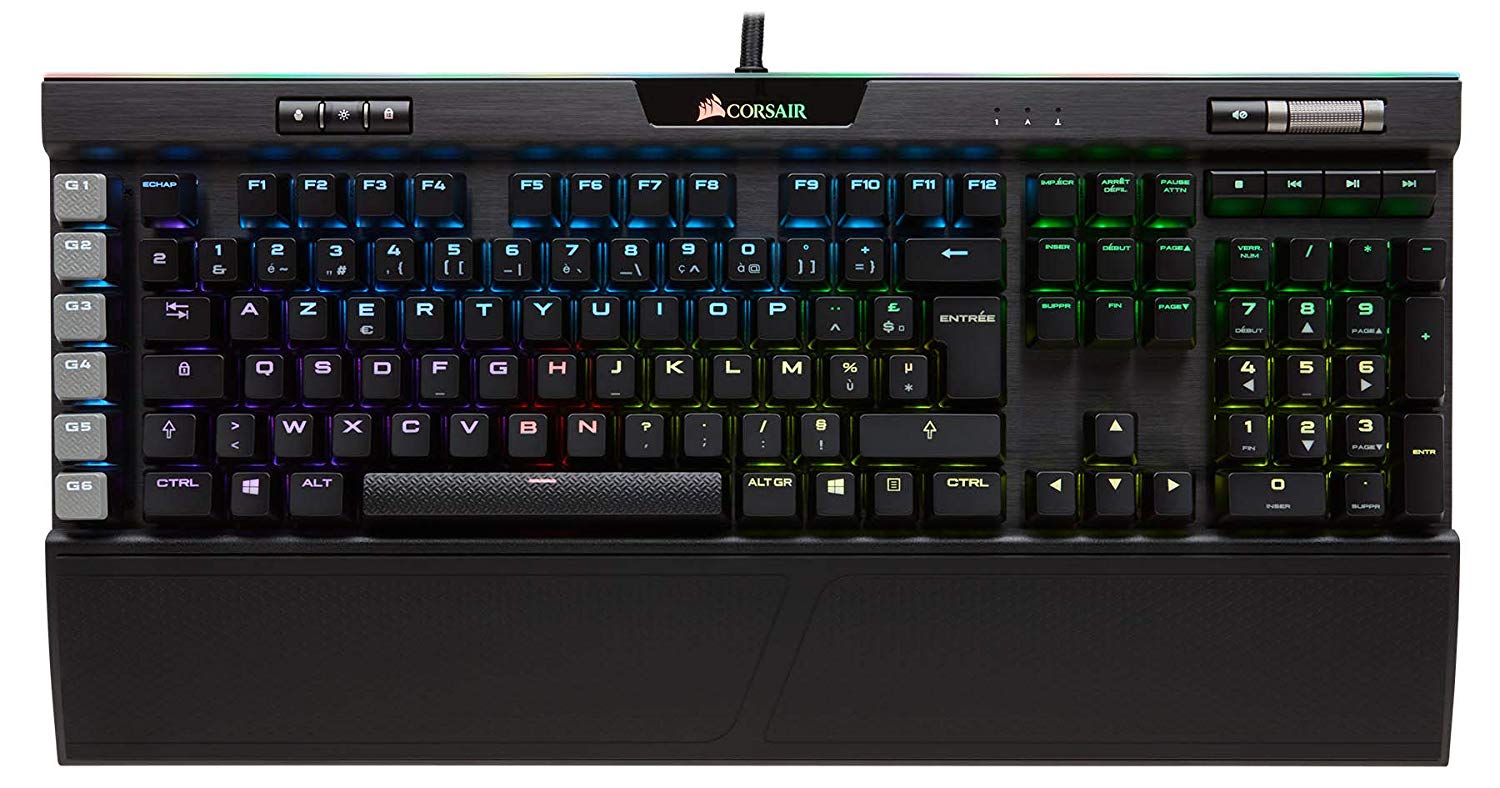 Vue du clavier Corsair K95 RGB Platinum