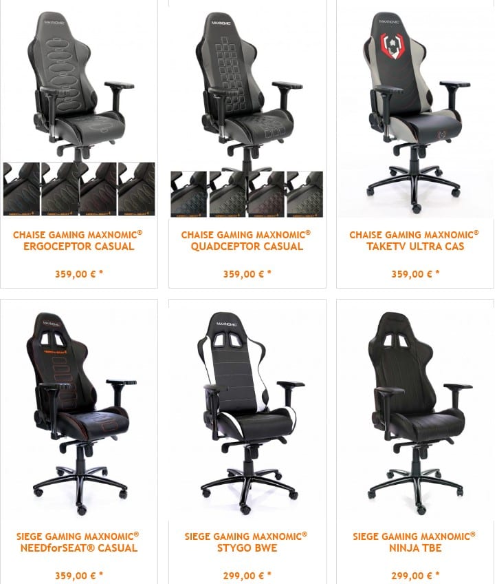 Vue de différents fauteuils de la gamme Casual Needforseat