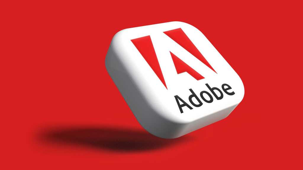 Adobe logo as white button 3D illustration