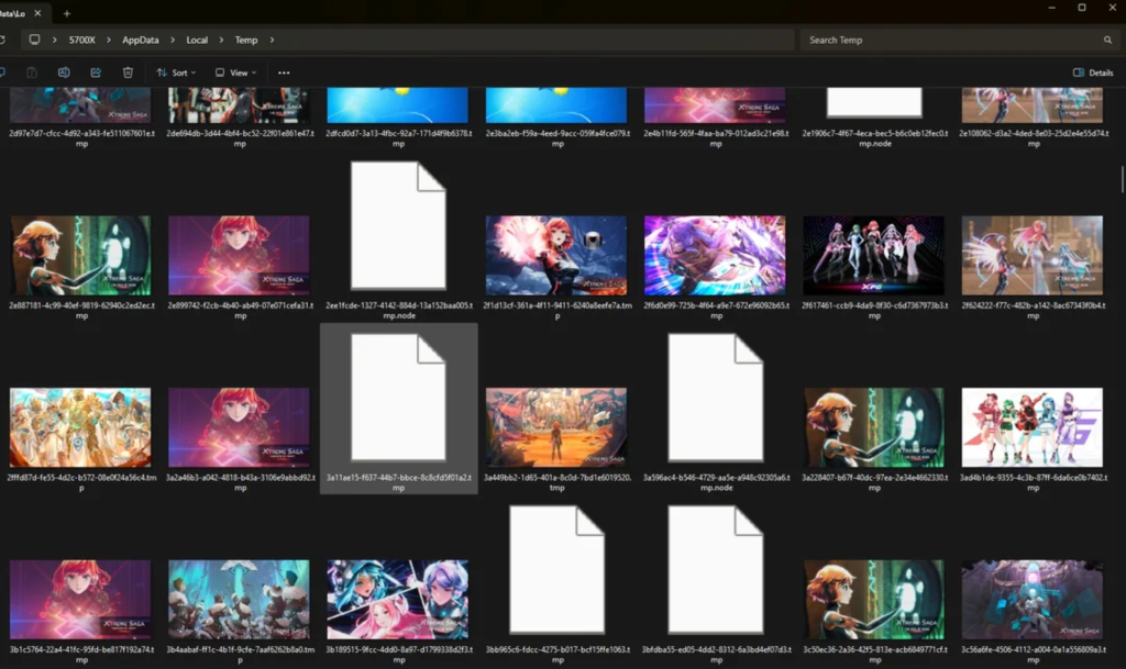 temp folder filled with anime girl wallpapers
