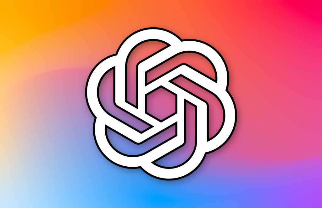 ChatGPT logo on Apple Intelligence background