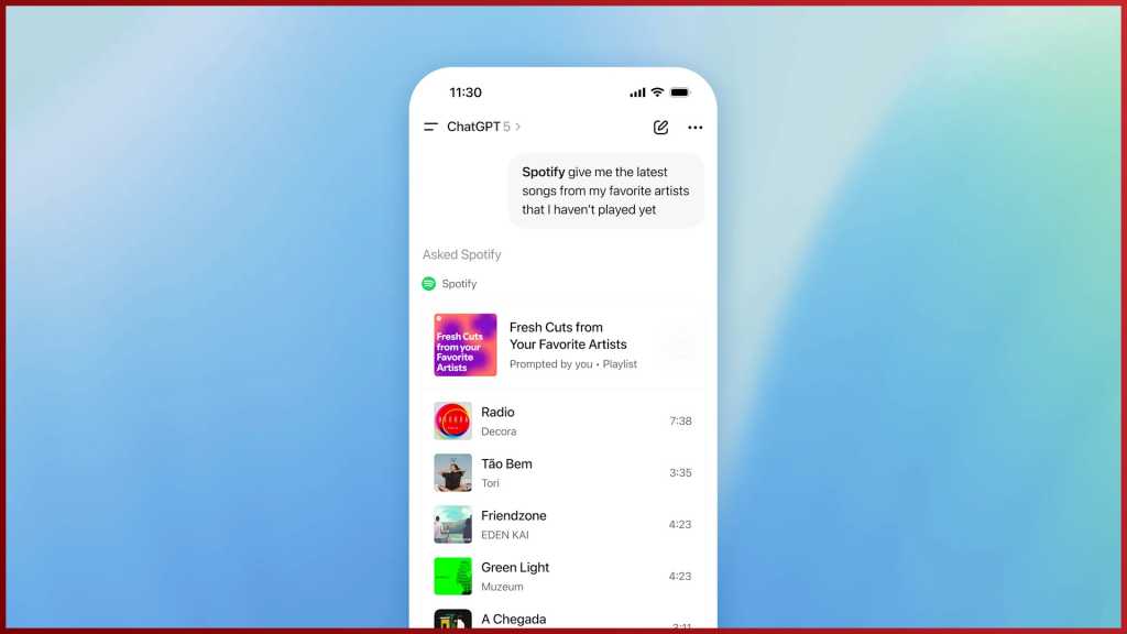 ChatGPT chatting with Spotify promo