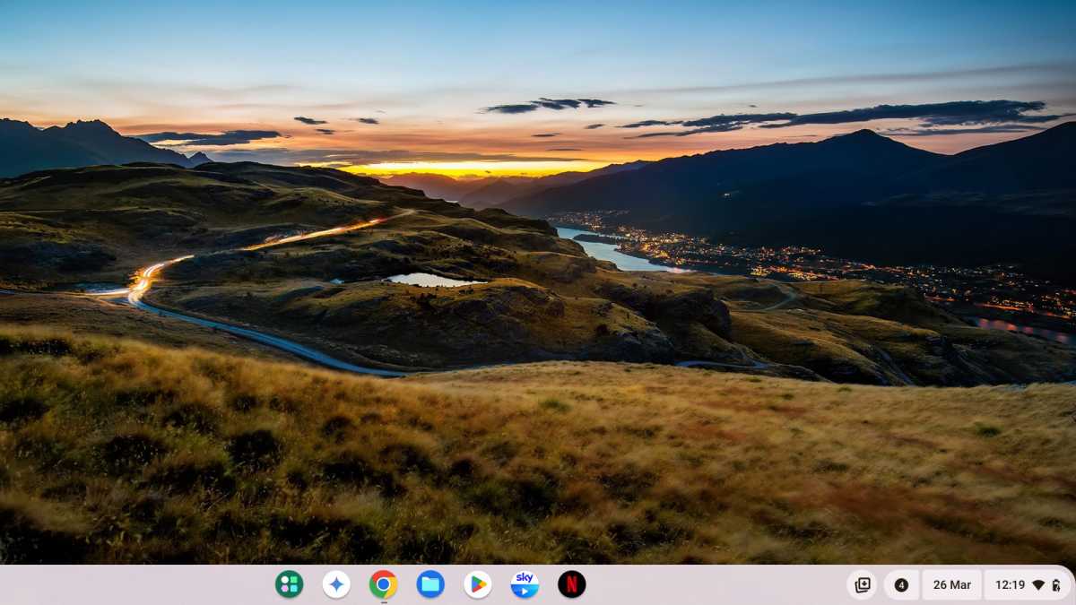 Capture d'écran des options d'écran de bureau ChromeBook Desktop