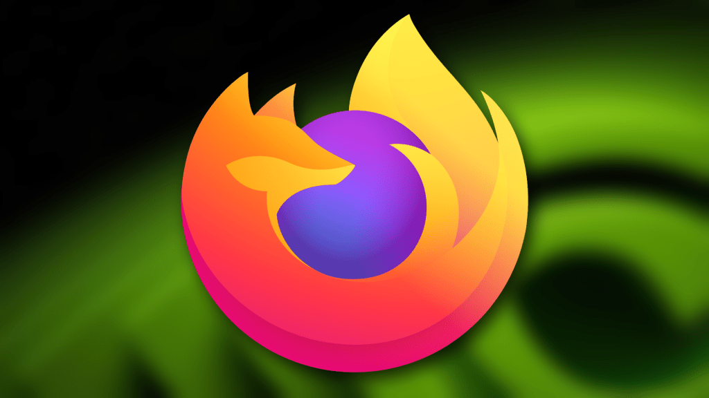 Firefox logo on Nvidia background
