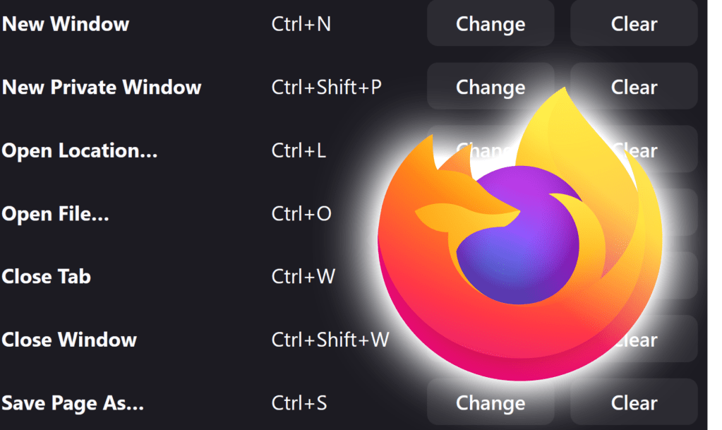 Firefox keyboard shortcuts