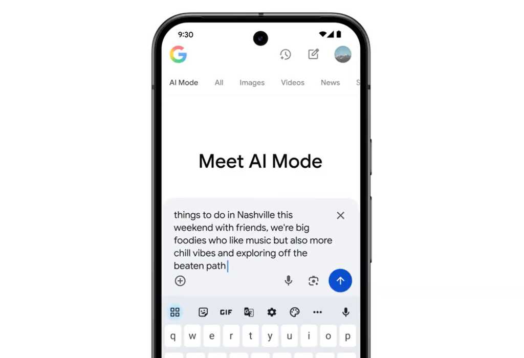 Google AI Mode example