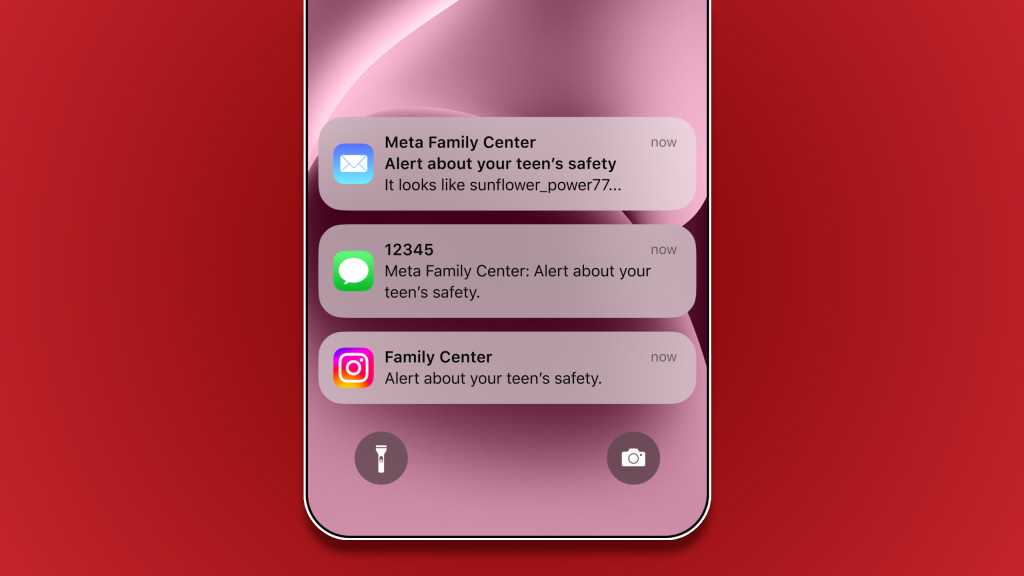Meta Instagram family teen safety alert illustration