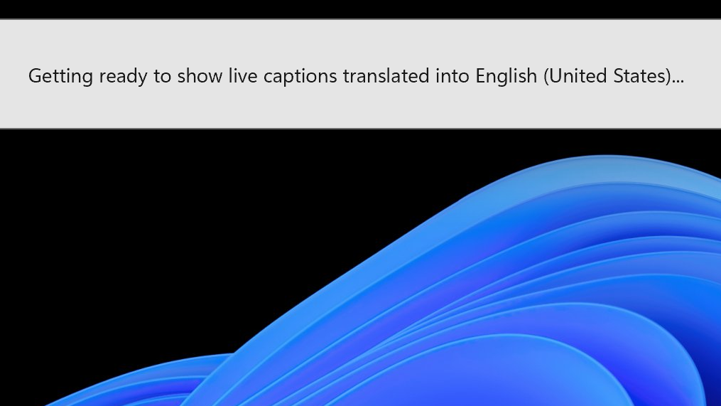 Fonctionnalité Windows 11 Live Captions prête à transcrire une capture d'écran audio