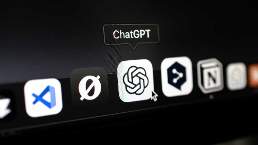 ChatGPT dock icon with mouse hovering over it closeup