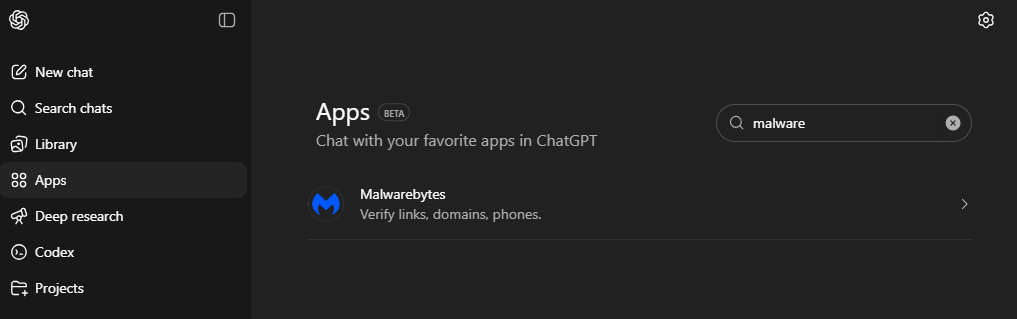 Intégration ChatGPT pour Malwarebytes