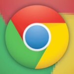 Chrome logo on pixelized Chrome logo