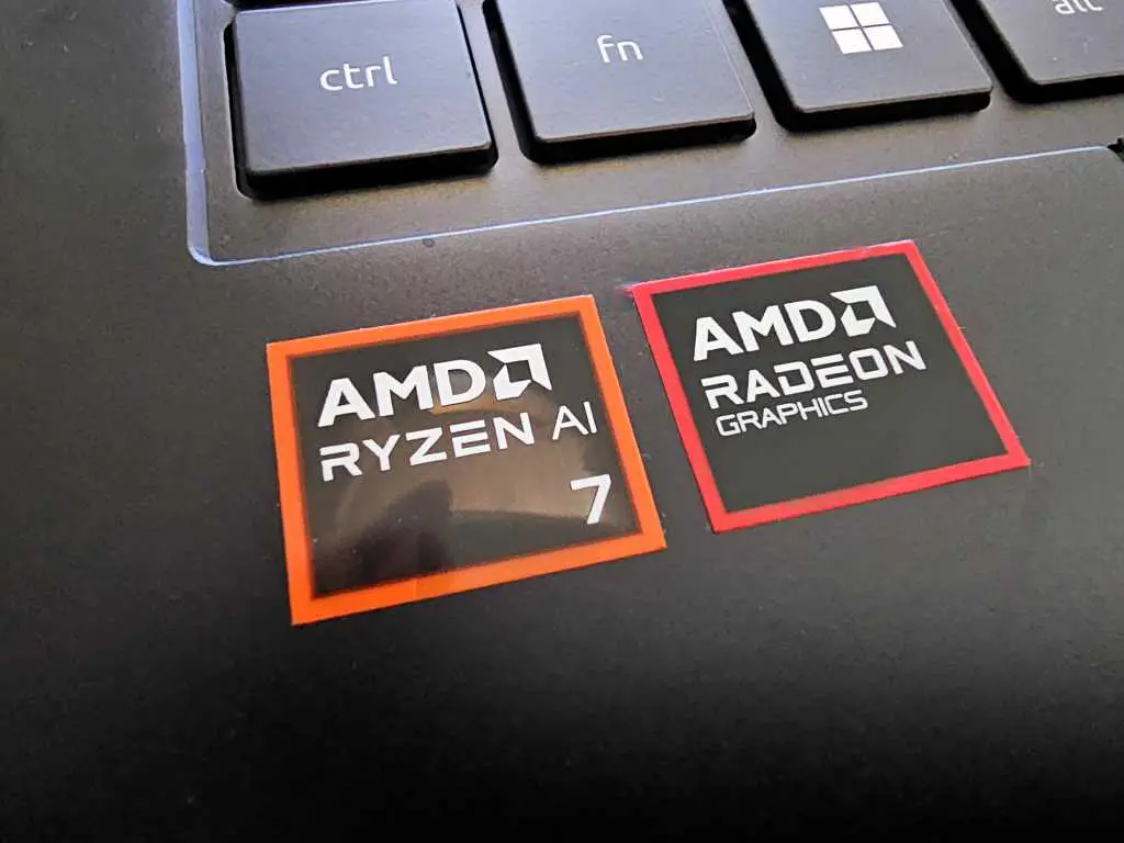 AMD Ryzen sticker on a laptop