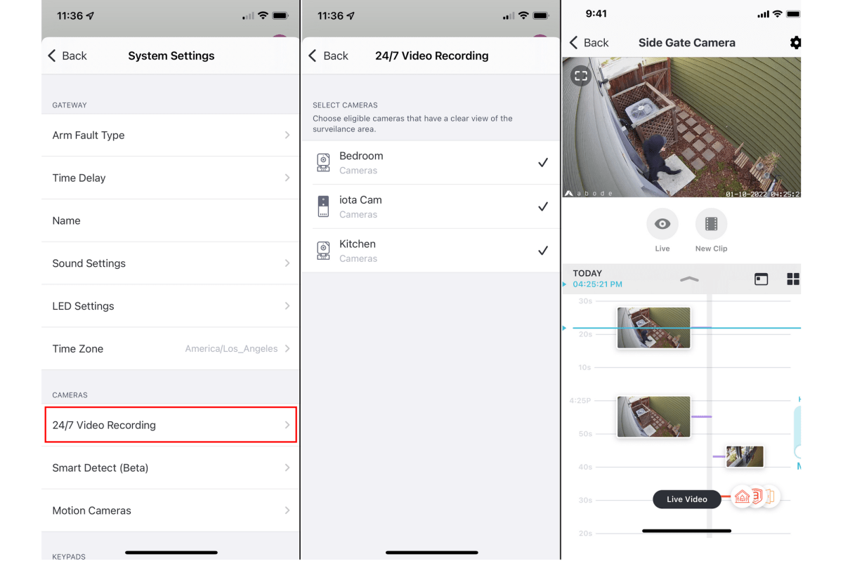 Vidéo de résidence 24 7 dans l'application
