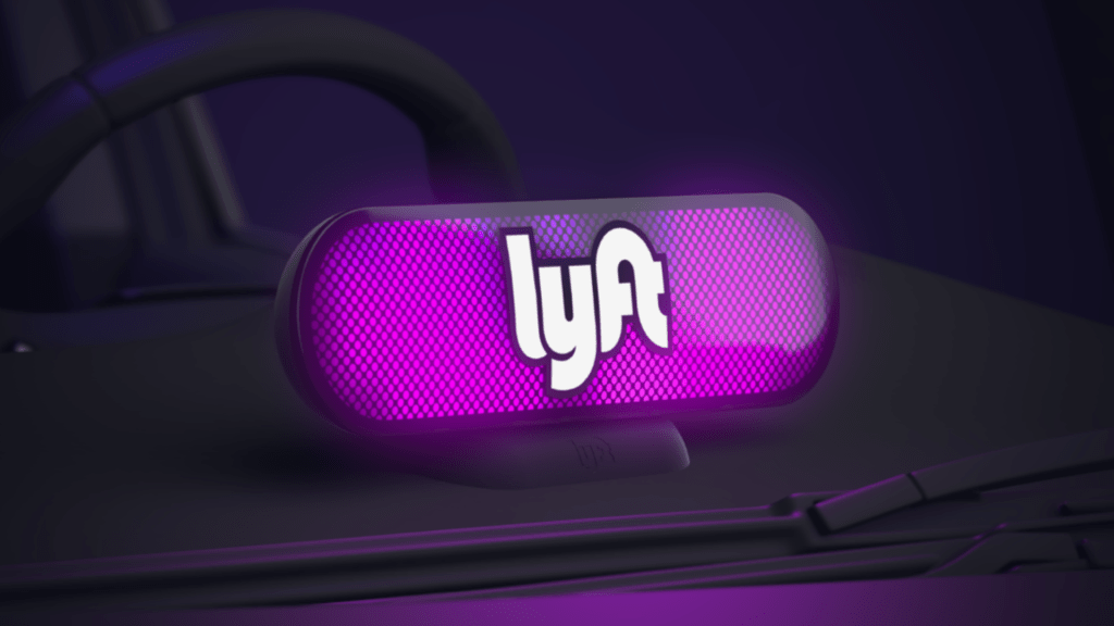 Lyft pink car sign