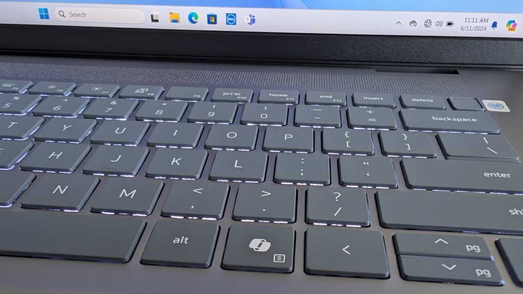 Dell Inspiron laptop keyboard closeup with Copilot key