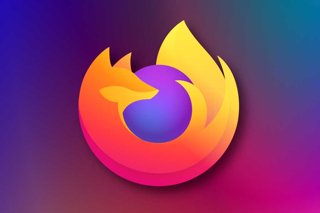 Firefox logo on an abstract wallpaper background
