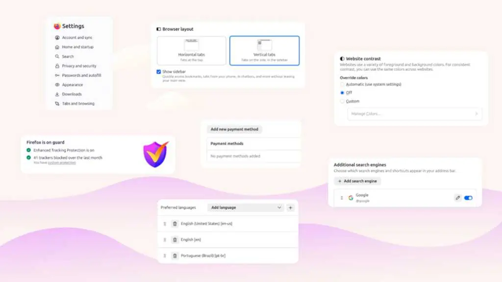 Firefox customize settings