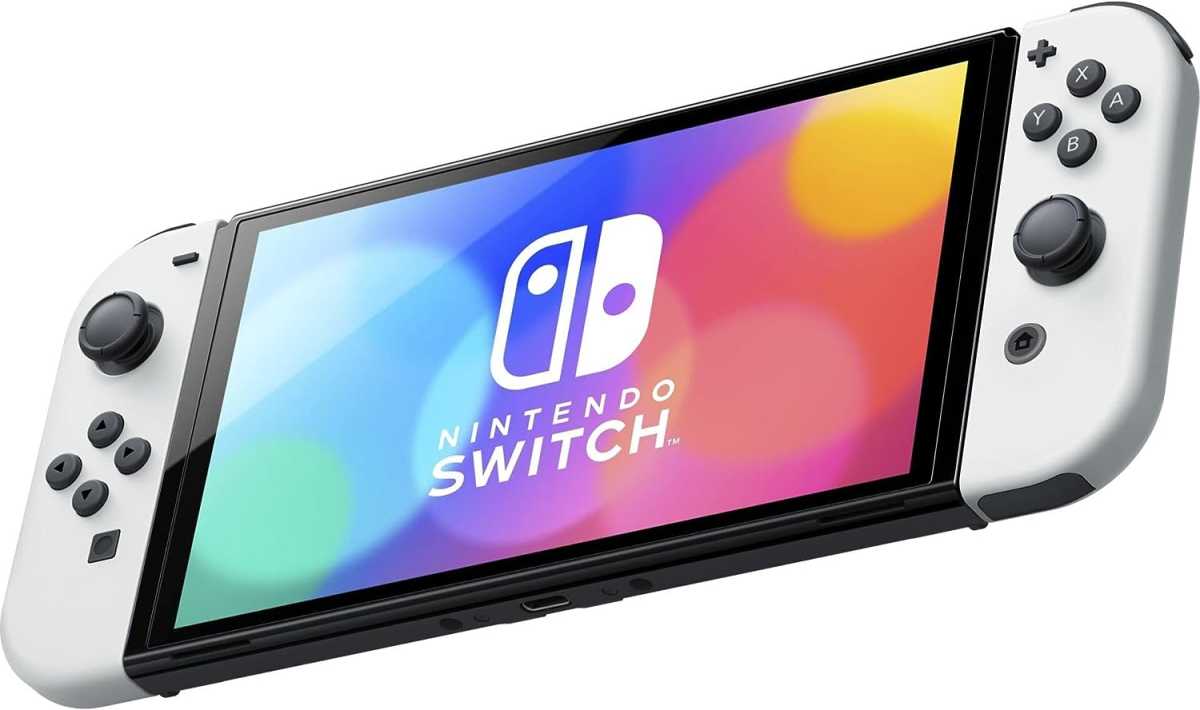 Nintendo switchkonsol (oled-modell) vit
