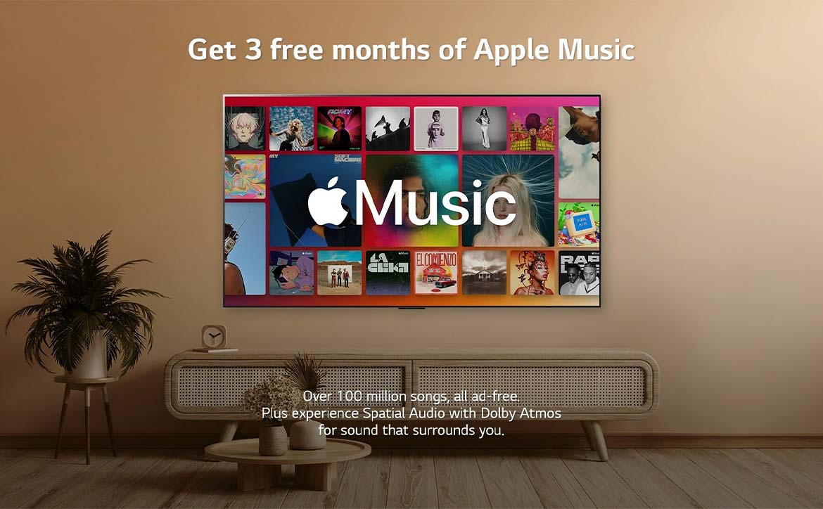 Obtenez 3 mois de musique Apple en audio spatial gratuitement sur LG Smart TVS