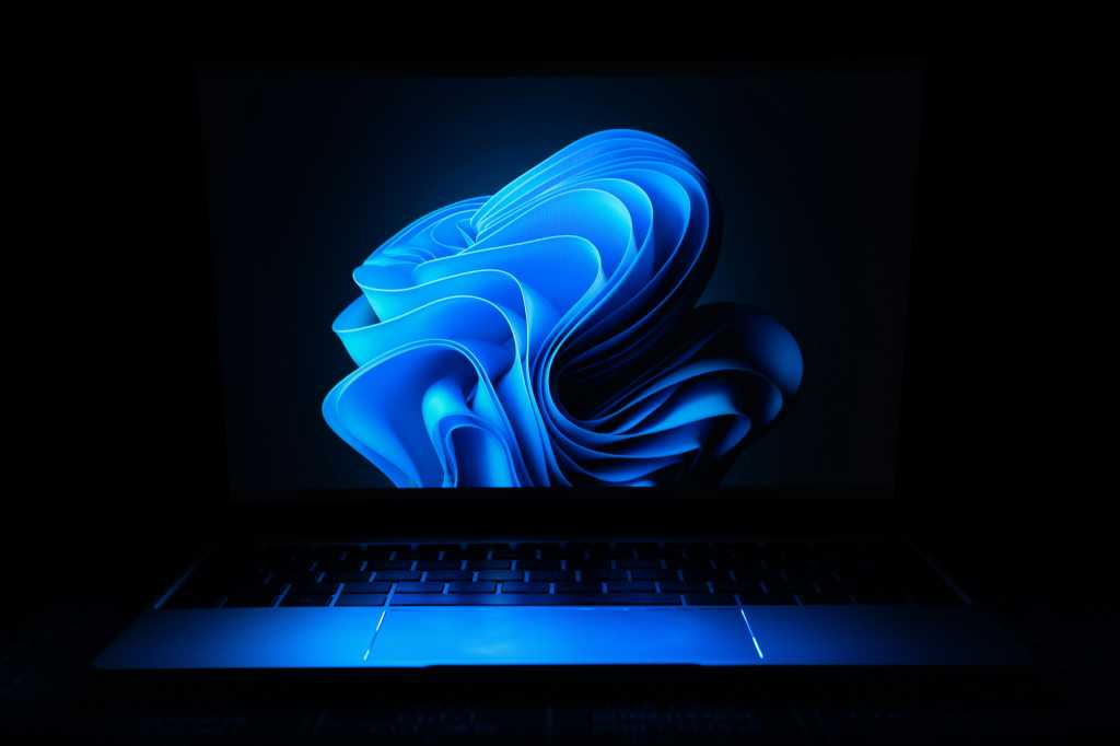 Windows default background on a laptop