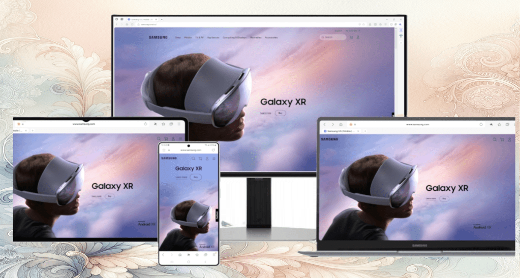 samsung galaxy XR mobile browser for Windows