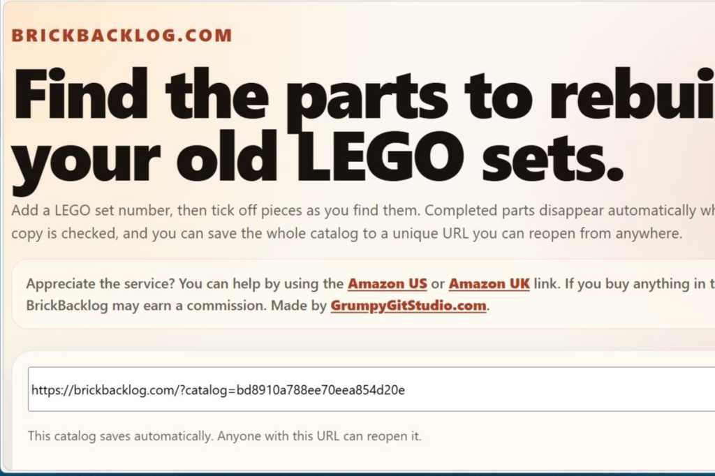 LEGO Brickbacklog