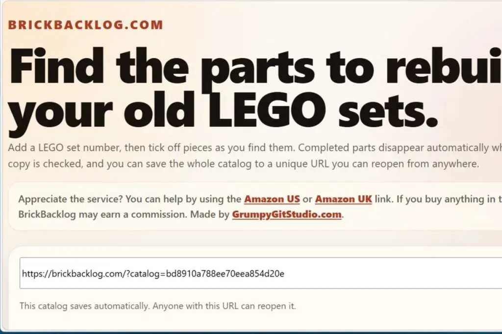 LEGO Brickbacklog