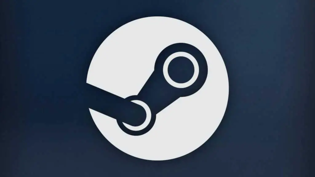 White Steam logo on a Steam colored background
