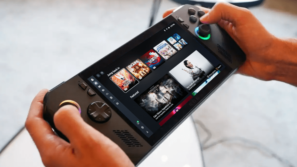 ROG Ally X running Windows 11 Xbox UI