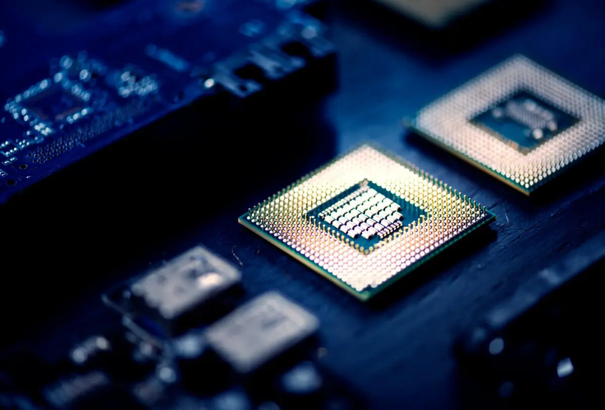 Closeup of computer processor