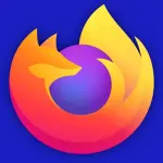 Firefox logo on a bold high-contrast background